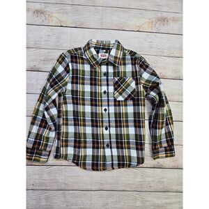 Levi's Boy's Button Down Long Sleeve Tartan Plaid Size 4/5 Flannel Like